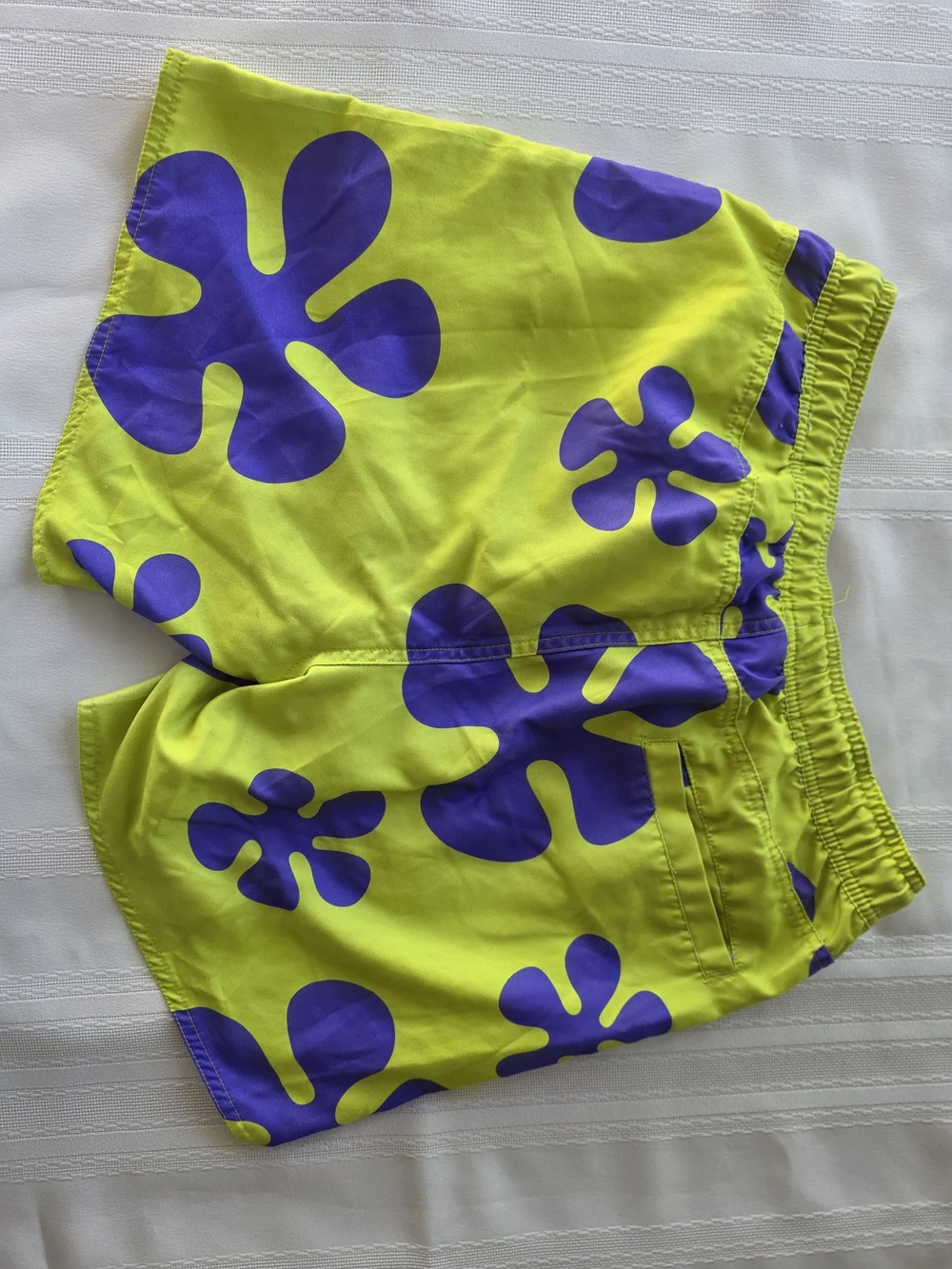 Patrick Star Yellow and Purple Floral Swim Shorts Spongebob
